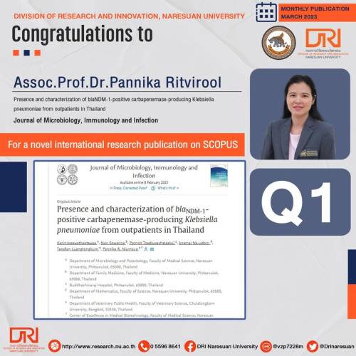 Congratulations to Assoc.Prof.Dr.Pannika Ritvirool